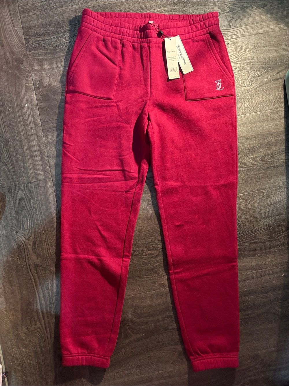 Juicy Couture Red Fleece Track Joggers